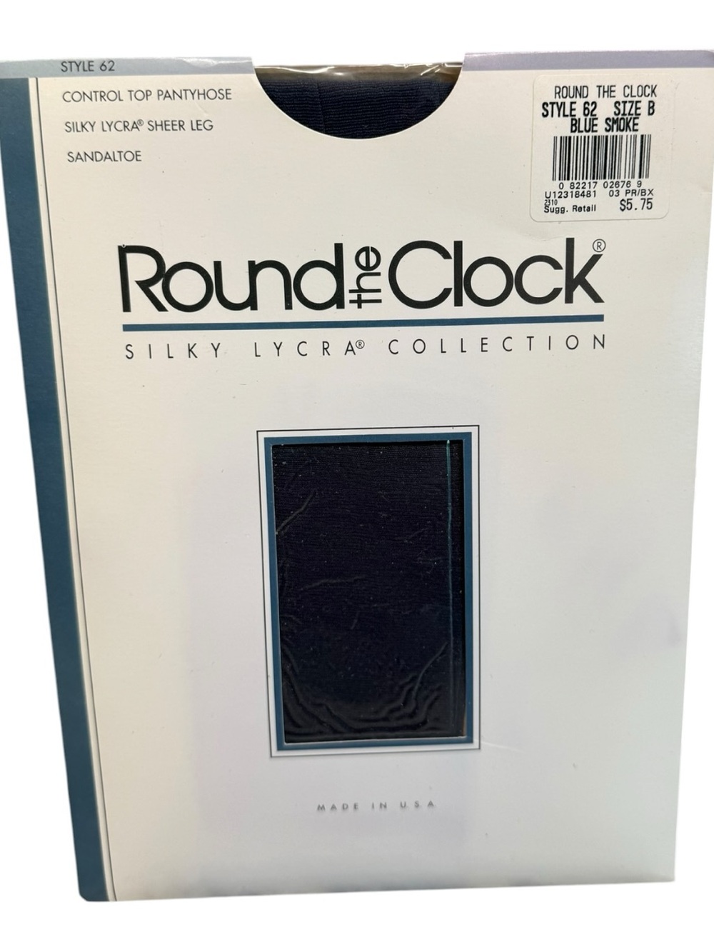 Round the clock control top pantyhose silky Lycra Style 62 Size B Blue Smoke